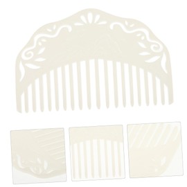 Healvian Craftsmanship Resin Hair Comb White Acrylic Side Hair Combs for Women Hairdressing Tool 1 Piece