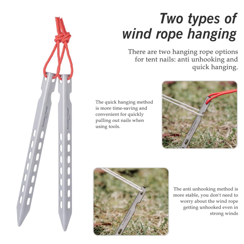 Boundless Voyage Outdoors Titanium Tent Stakes Pegs Camping Anchor Tent