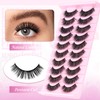 FADLASH False Eyelashes 10 Pairs Faux Mink Lashes Wispy Fake