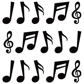 Whaline Music Notes Cutouts 45Pcs Musical Note Shape Cut Outs 5 Designs Black Musical Notes Paper Cutting with 100Pcs Glue Points for Music Classroom Bulletin Border Decor DIY Craft Projects