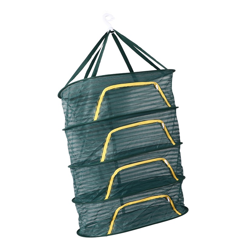 4 Layer Herb Drying Rack with U Shaped Zipper Dark