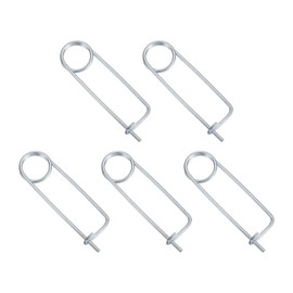 sourcing map 5pcs Steel Brooch Cotter Pins, 0.12x4.17 Inch (3x106mm) Brooch Shape Cotter Safety Spring Pin, Quick Locking Fastener for Garden, Farm, Lawn, Rectangle