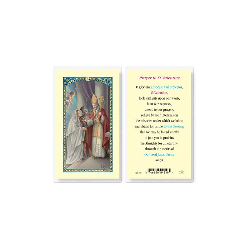 Prayer to St. Valentine Laminated Holy Cards, 25-Count Value Pack