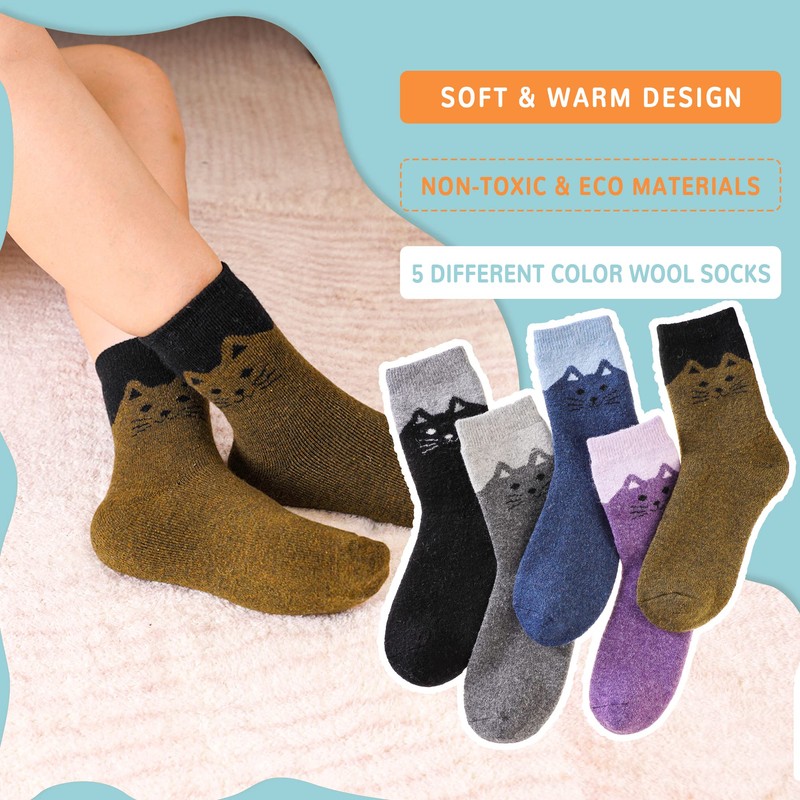 Women Soft Thick Socks Cute Animal Casual Comfort Warm Crew