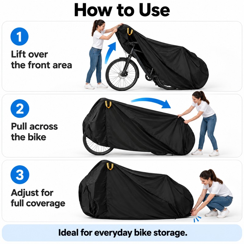 Waterproof Bicycle Cover for Outdoor Storage – 210T Full Bike
