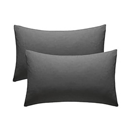 Charcoal Pillow Cases 2 Pack Hotel Quality Poly Cotton Pillowcases Covers (Charcoal, 2 x Pillow Cases)