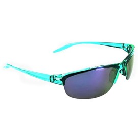 Optic Nerve Unisex Alpine Polarized Sunglasses | Lightweight Half-Frame UV Protection Sport Shades for Outdoor Activities, Turquoise - Smoke w/Purple Mirror Lens