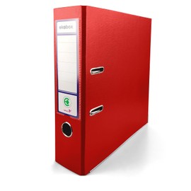 Netuno 1 x Ekobox Lever Arch Files, Red, DIN A4, 2-Ring Mechanism, 8 cm Plastic File, Wide Office File, Letter File, Polypropylene, Coloured
