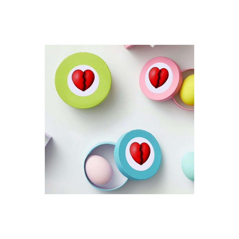 24 x 40mm Round 'Broken Heart' Stickers (SK00044908)