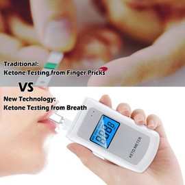 Ketone Breath Analyzer Professional Rechargeablel Ketone Breath Meter Portable Digita Ketone Breath Tester with 10 Replaceable Mouthpieces for Ketogenic Diet Testing with 10 Mouthpieces