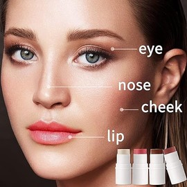 Blush Stick Rubor En Barra Lápiz De Colorete Hidratante Brightener Bronzer Pen Maquillaje Brillo Crema Iluminador Y Recortador.