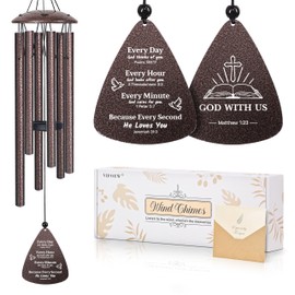 Christian Gifts for Women Men, 32" Wind Chimes with Bible Verse, Religious Gifts for Christmas Birthday, Inspirational, Faith Based Gift for Woman Mom Pastor Sister Baptism, Christian Home Decor
