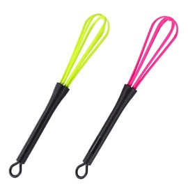 2 Pcs Kitchen Whisk Plastic Mini Whisk Durable Salon Hand Whisk Hair Color Dye Cream Whisk for Kitchen or Hair Dye-Random Color