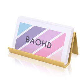 BAOHD Metal Business Card Holder for Desk, Modern Business Card Holder Display, Aluminum Desktop Business Card Organizer, Business Name Card Stands, Gold