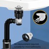 Bathroom Sink Drain Kit with Flexible Expandable P-Trap Sink Drain