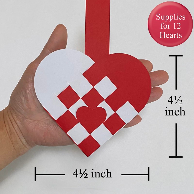 12 DIY Danish Heart Baskets. 4x4 Checkered Pattern with Central