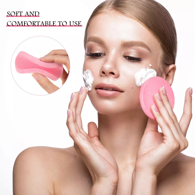 HCSNK Esponjas Faciales Comprimidas De Celulosa Limpieza 60pzs
