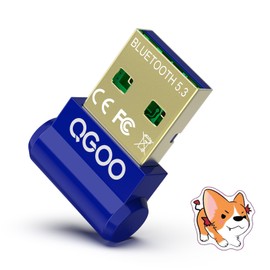 USB Bluetooth Adapter for PC - QGOO Bluetooth Dongle 5.3 EDR, Wireless Bluetooth Receiver for Desktop Computer Laptop Bluetooth Windows 8.1/10/11（blue-019）