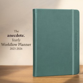 Anecdote 2025-2026 Planner: 52 Week Daily Planner, Yearly, Monthly & Weekly Workflow for Planning Your Success – Vegan Leather Hardcover, Start Anytime & Achieve your Goals - Dutch Blue