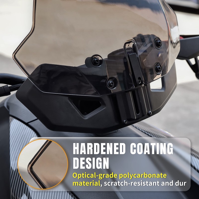 Adjustable Front Dark Tinted Windshield for Can Am Ryker, KATIMOTO