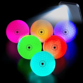 Glow in the Dark Golf Balls - 7 Bright Colors for Night Golf Games and Outdoor Fun - Color: Upgraded 12 Pack- Timer Resettable