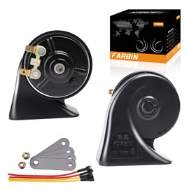 FARBIN Car Horn 12v Loud Waterproof Double Horn Super Loud Train Horns Car Electric Snail Horn Air Horns Truck Horn Replacement Kit Universal for Car Motorcycle Truck Boat (black, Boutique Snail Horn)