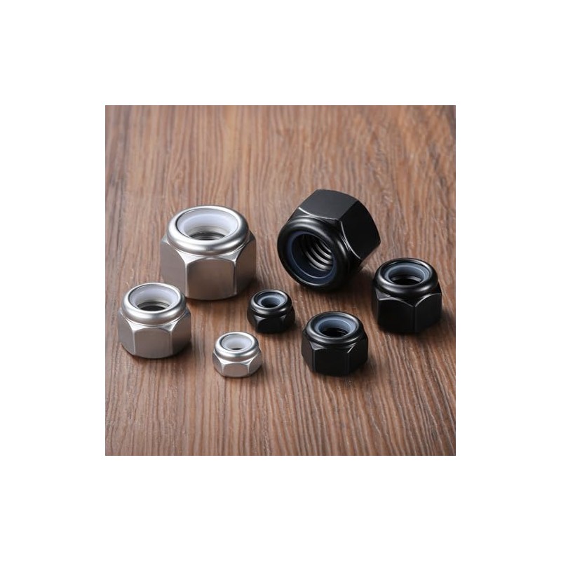 200Pcs M3-0.5 Lock Nuts, Nylon Insert Locknuts 304 Stainless Steel