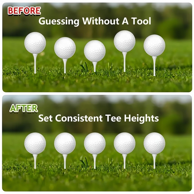2PCS Adjustable Golf Tee Height Tool,Adjustable Precision Tees Height Setter,Precision