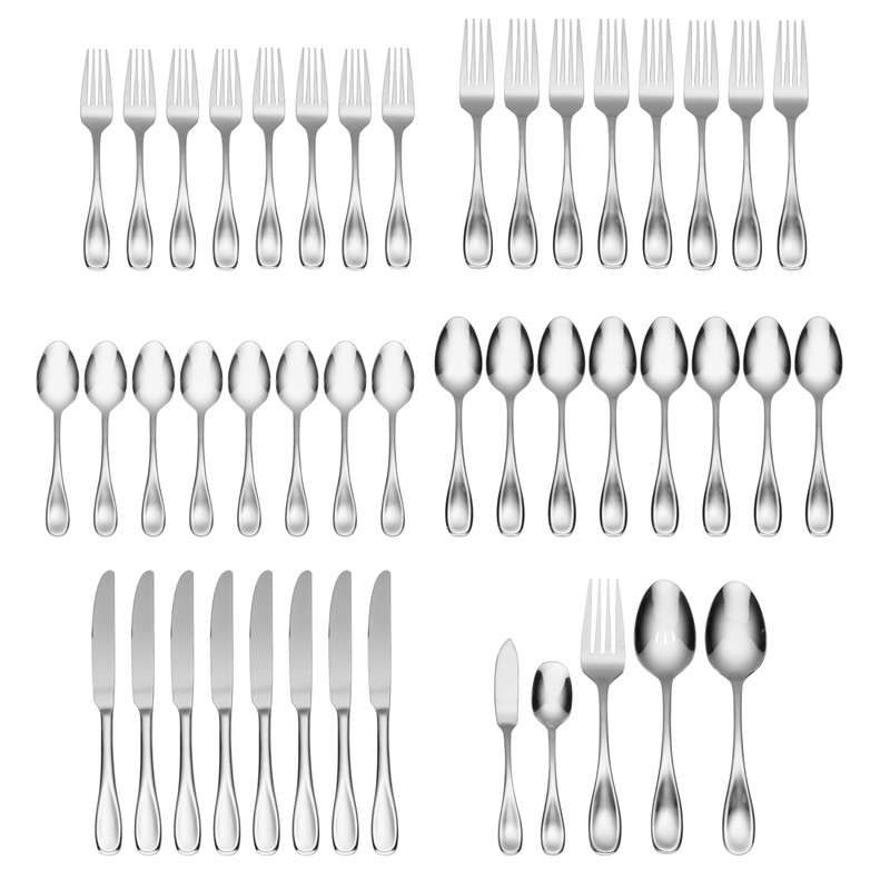 Oneida Silverware Set For 8, Voss 45-Piece Everyday Flatware Set