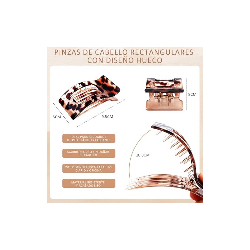 GeorgeX 8PCS Horquillas planas Para Cabello, Pasadores Mujer, Cómodas Pinzas