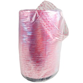 PACTOGO Clear w/Red Safety Print Heat Shrink Bands - Fits Round Plastic Soup/Deli Containers Sizes 8-32 Ounces (Pack of 250)