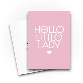 New Baby Cards - Hello Little Lady - Pregnancy Cards - Welcome to the World Card Baby Girl - Congratulations Cards - New Mum and Dad CBH1818