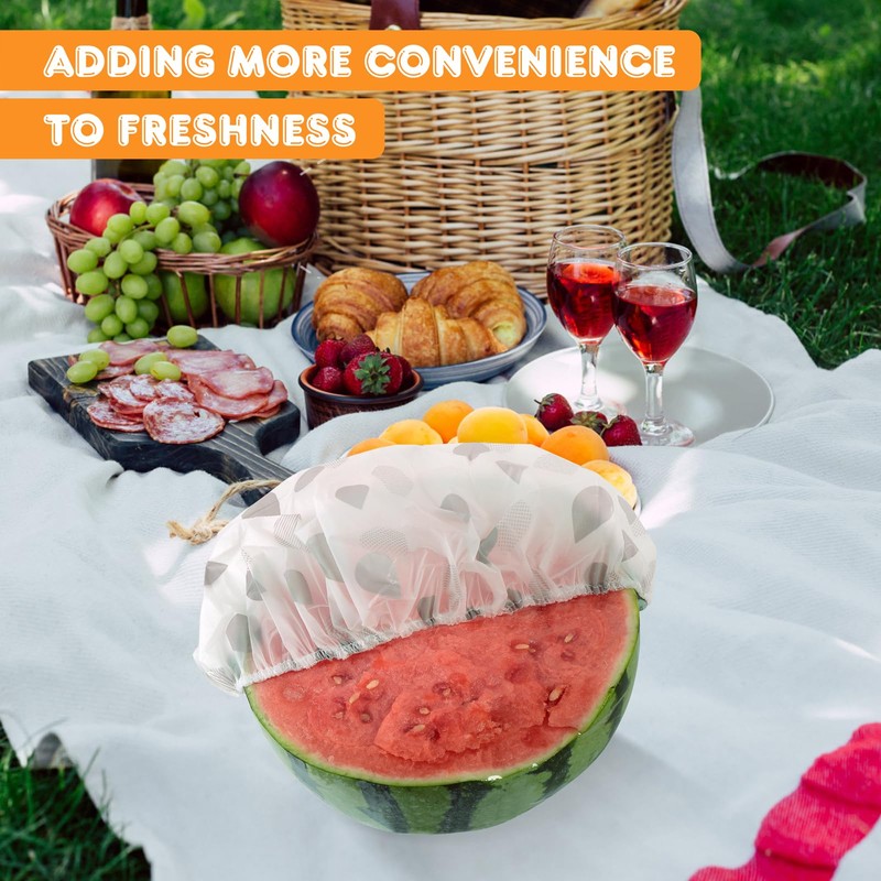 4 PCS Food Covers Elastic, Bowl Covers Reusable Stretchy, Fresh