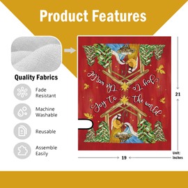 FBCOO Christmas Joy to The World Mailbox Cover Magnetic Standard Size 21"x19", Religious Xmas Jesus Nativity Scene Decorative Post Letter Box Decor, Winter Holiday Red Garden Yard Outdoor Decoration