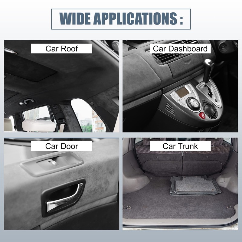 X AUTOHAUX Suede Headliner Fabric 79" x 60" Foam Backed