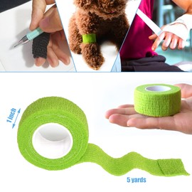 Gondiane 9 Pack 1" x 5 Yards Self Adhesive Bandage Wrap Self Stick Wrap for Ankle, Wrist, Finger, Sports, Breathable Cohesive Vet Tape for Pets (Grass Green)