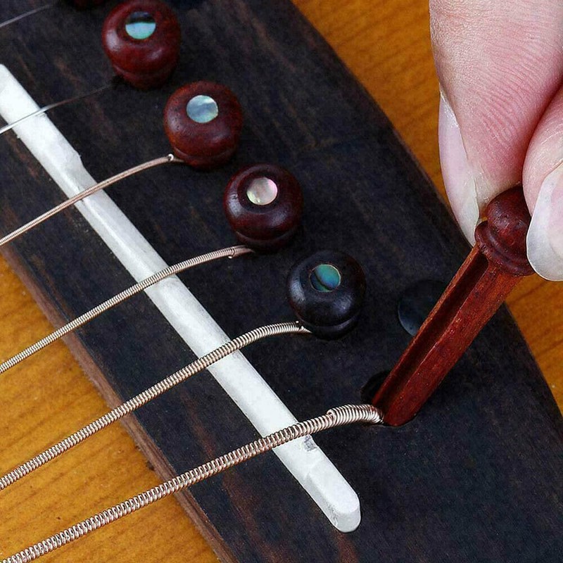 30pcs Cocobolo Guitar Bridge Pins, Vintage Style, Slotted w/Green Abalone