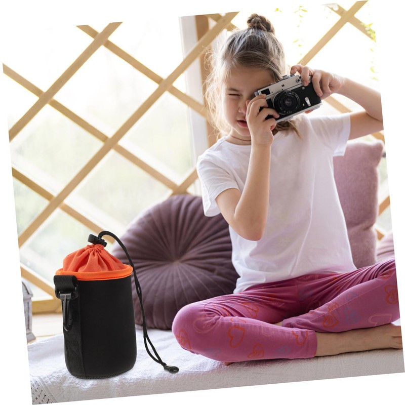 COHEALI 4pcs Camera Lens Pouches Durable Storage Bags with Drawstring