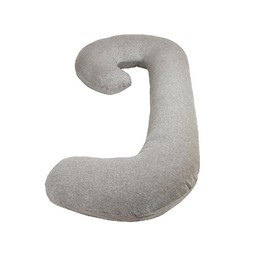 Leachco Snoogle® Jersey Total Body Pregnancy/Maternity Pillow with a Jersey Cotton Zippered Removable Cover - Heather Gray