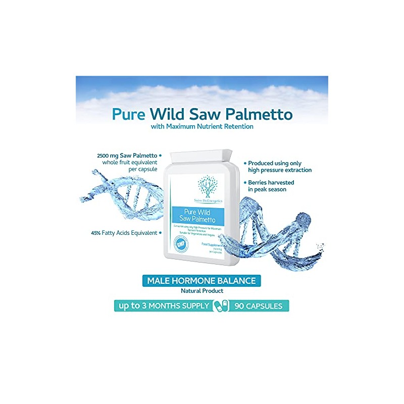 Pure Wild Saw Palmetto 2500mg 90 Capsules – Exclusively Produced