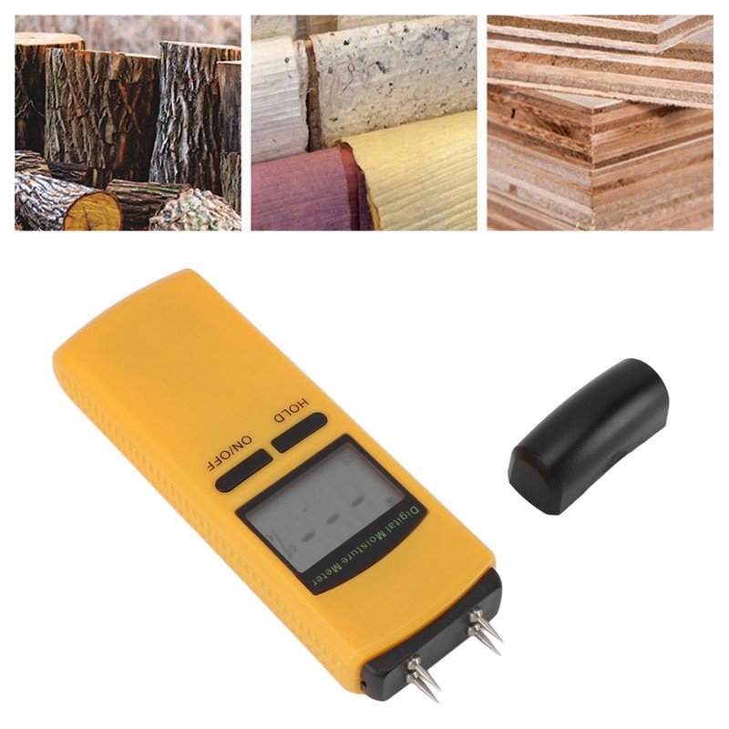 Wood Moisture Meter Portable Digital Damp Detector LCD Display Moisture