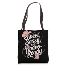 Sweet Sassy Rodeo Ready with Cowboy Hat Cowgirl Boots Tote Bag