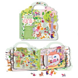 Sticker Paint Books for Kids Forest Designs Paint by Stickers for 3+ Party Birthday Gifts for Kids Sticker Activity Pad for Home and Travel