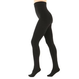 EVERSWE Women's Opaque Fleece Lined Tights, Thermal Tights, black