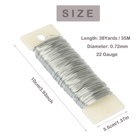 JFFX Floral Wire Craft Wire Jewelry Wire Wreath Wire, 38 Yards Paddle Wire 22 Gauge Florist Wire Flexible Silver Flower Wire for Wreath Making Jewelry Craft Flower Arrangements
