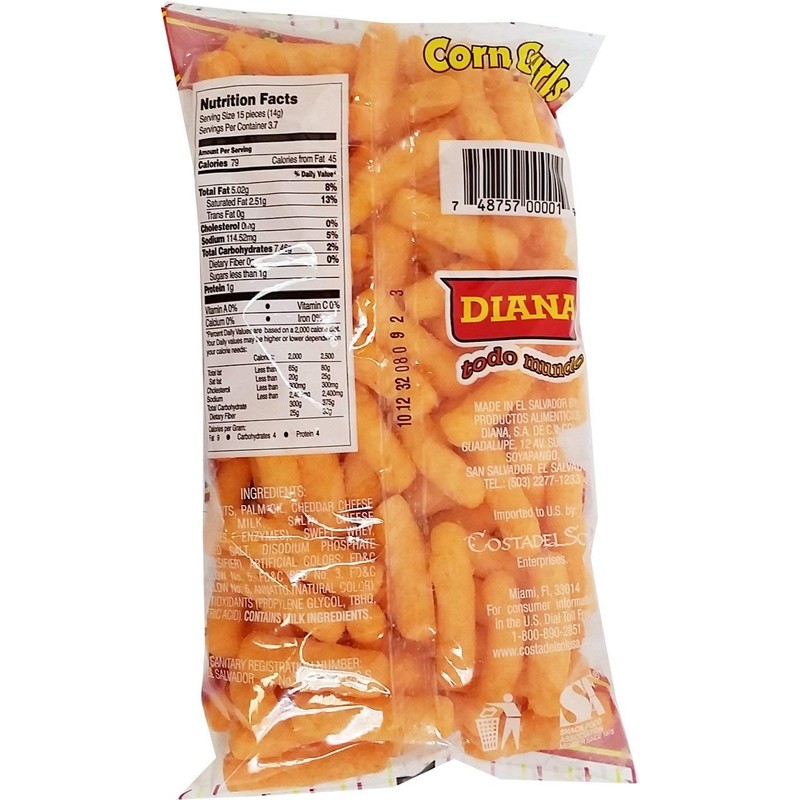 Prodiana Corn Curl Snack 1.83 oz - Churritos (Pack of