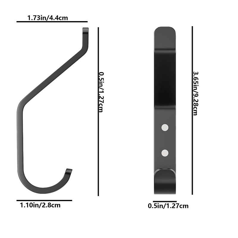 Baieye Black Wall Hooks (6)