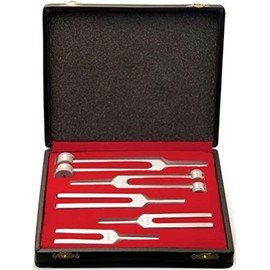 Grafco Tuning Fork 5-Piece Set - Includes 128, 256, 512, 1,024, and 2,048 Hz Frequencies - Alluminum Alloy, 1313
