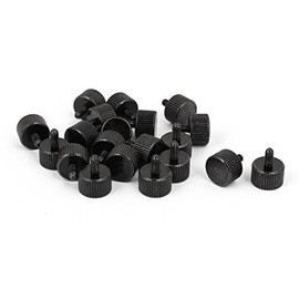 Sourcingmap Computer PC Case M3x6mm Black Zinc Plated Flat Head Knurled Thumb Screw 20pcs