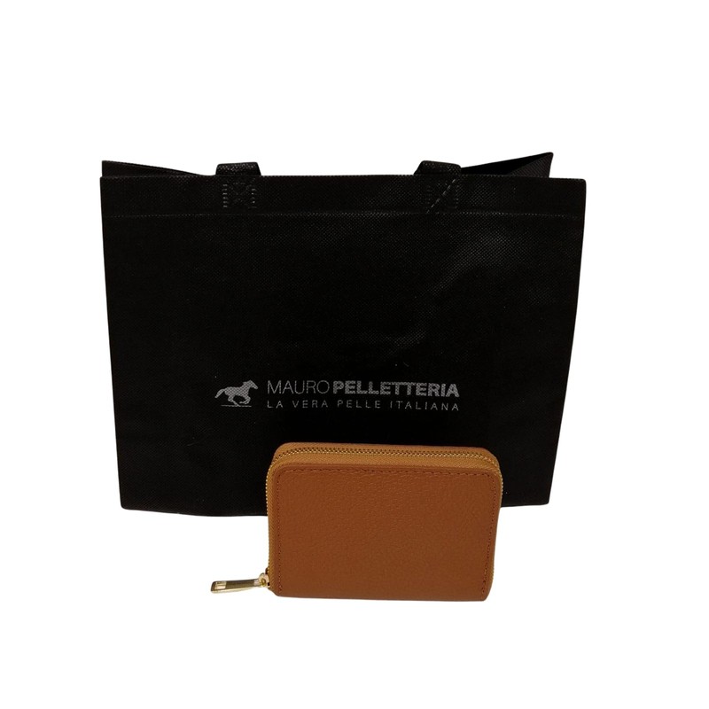 Mauro Pelletteria Genuine Leather Wallet for Women, Minimalist, 100% Made